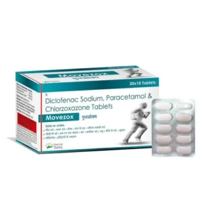 Movezox | Diclofenac 50mg + Paracetamol 325mg + Chlorzoxazone 500mg