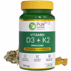 Pure Nutrition Vitamin D3 + K2 350 mg Veg Tablet